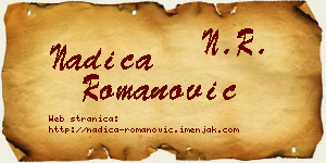 Nadica Romanović vizit kartica